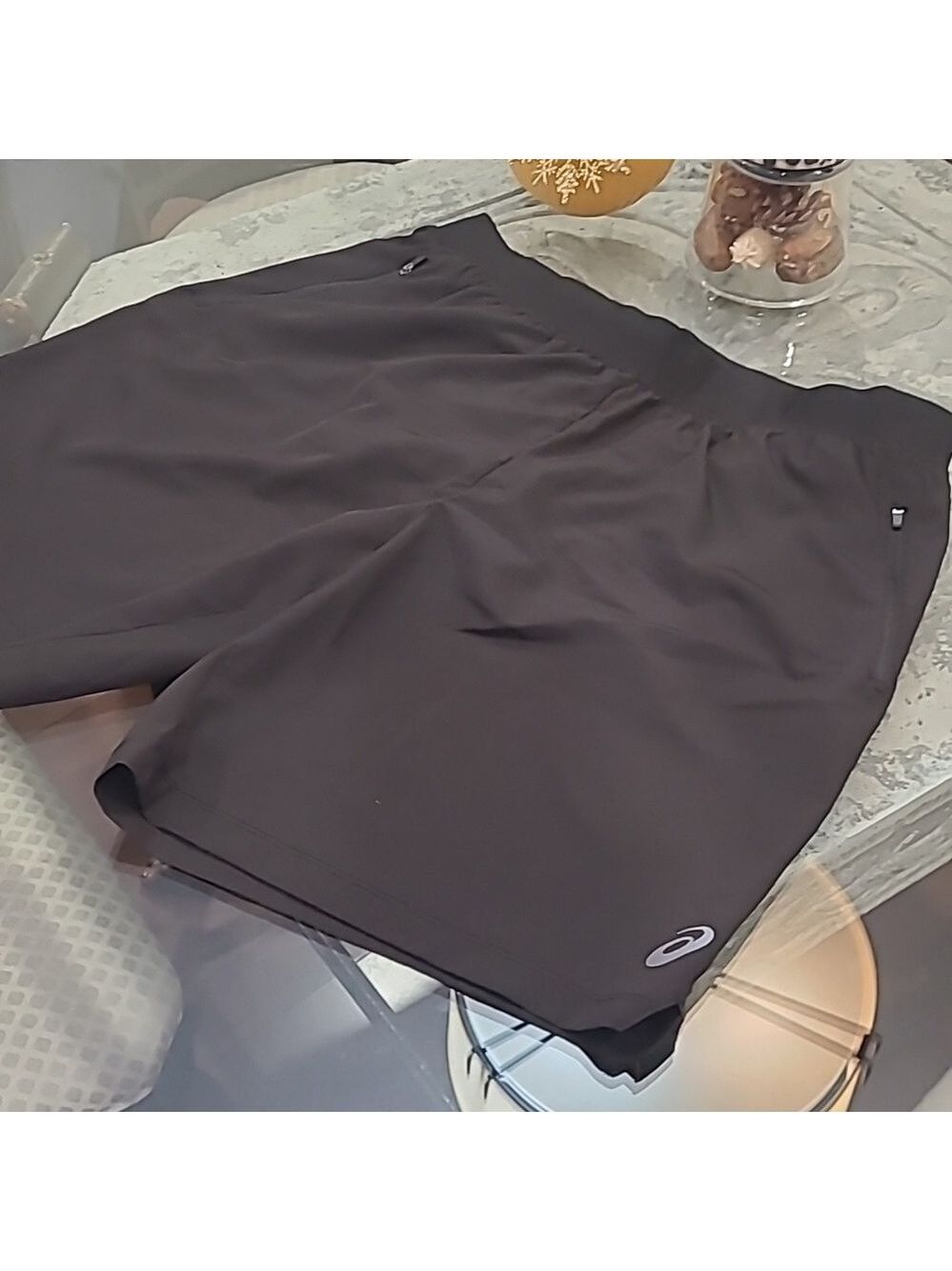 ASICS MENS BLACK ATHLETIC LINED SHORTS LIKE NEW